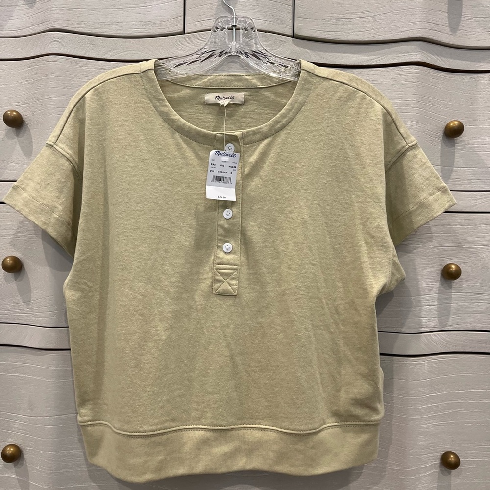 NWT Madewell Short Sleeve Henley Top Size Small